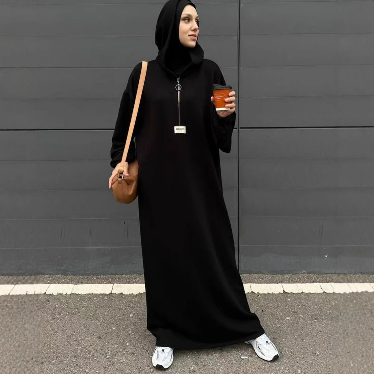 Modest Hooded Dress | Muslim Women's Long Sleeve  Casual Abaya (MA257)