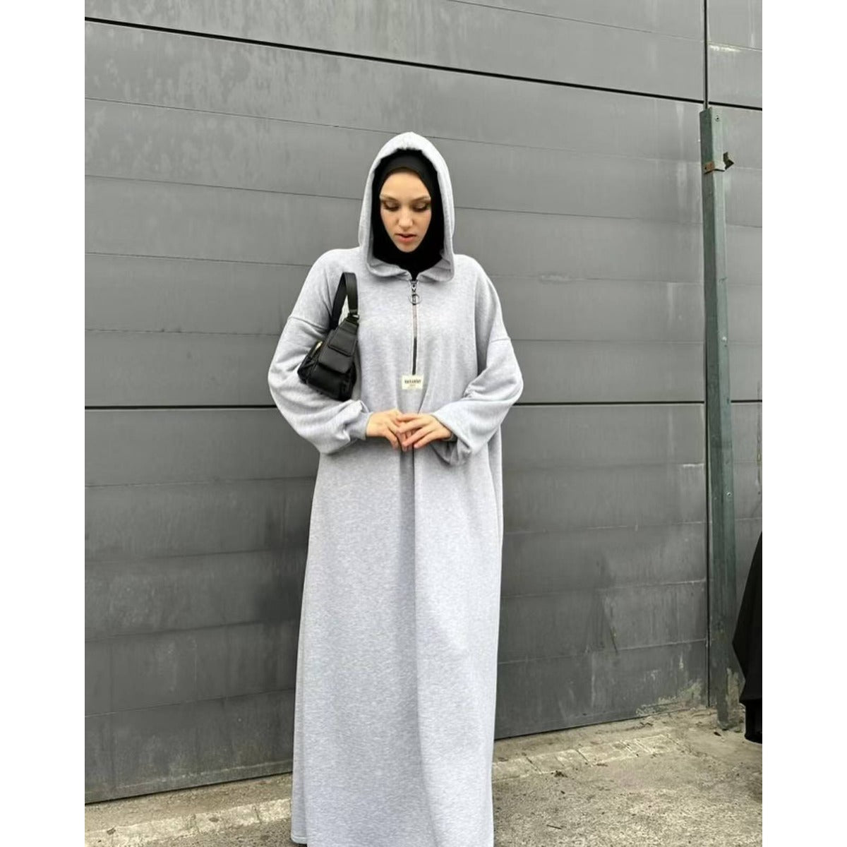 Modest Hooded Dress | Muslim Women's Long Sleeve  Casual Abaya (MA257)