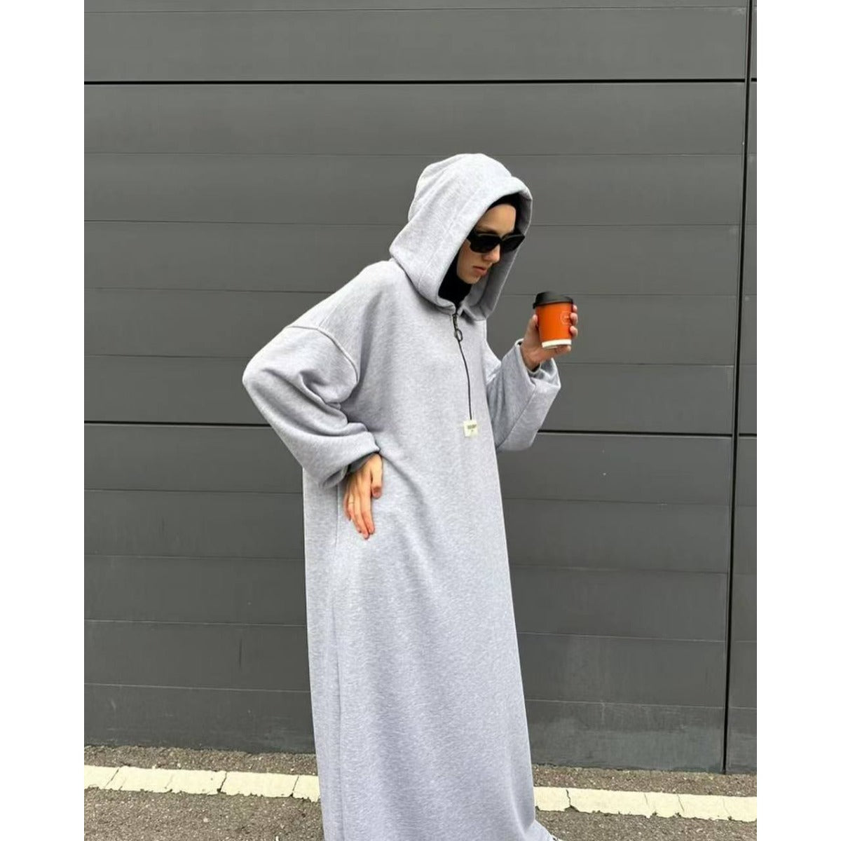 Modest Hooded Dress | Muslim Women's Long Sleeve  Casual Abaya (MA257)