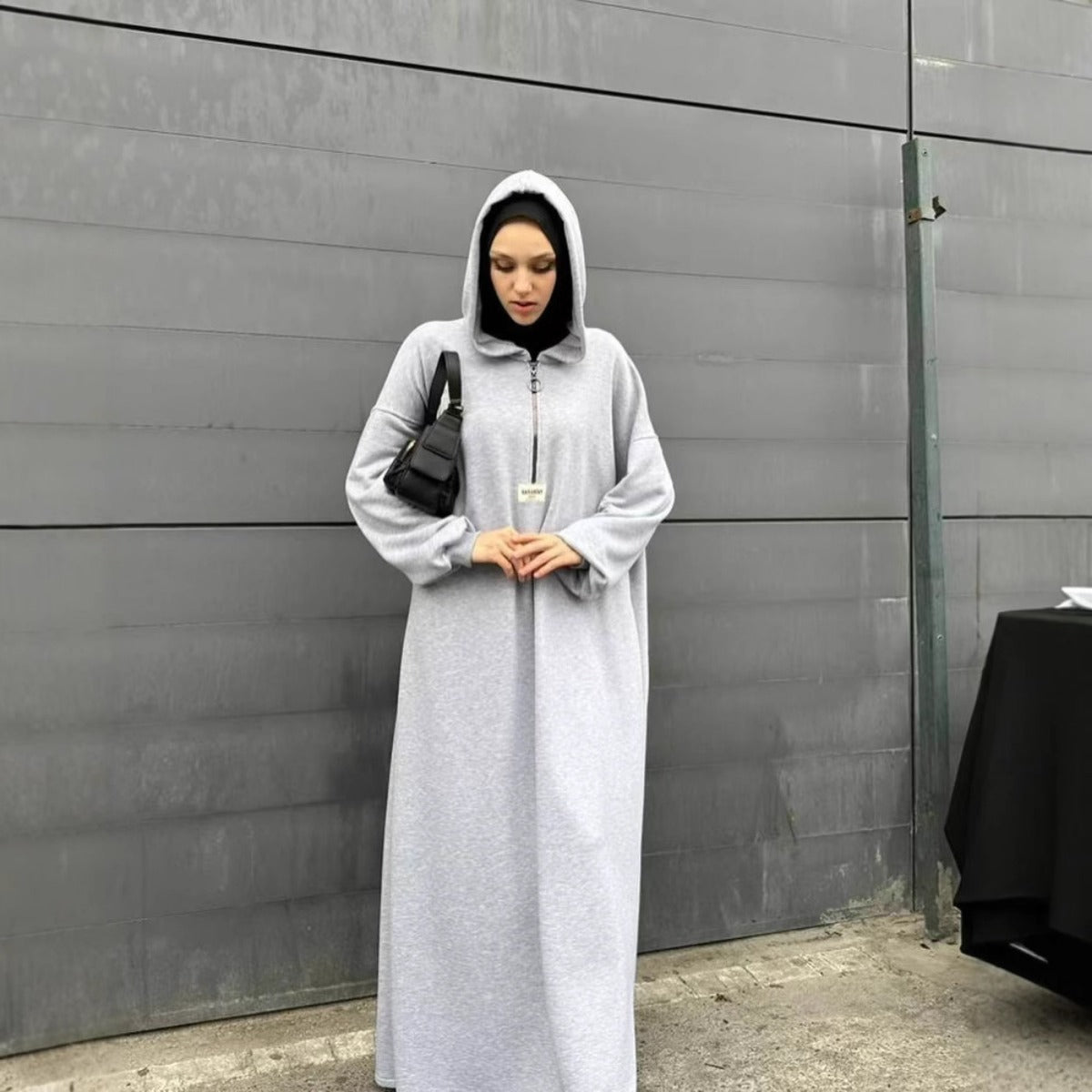 Modest Hooded Dress | Muslim Women's Long Sleeve  Casual Abaya (MA257)