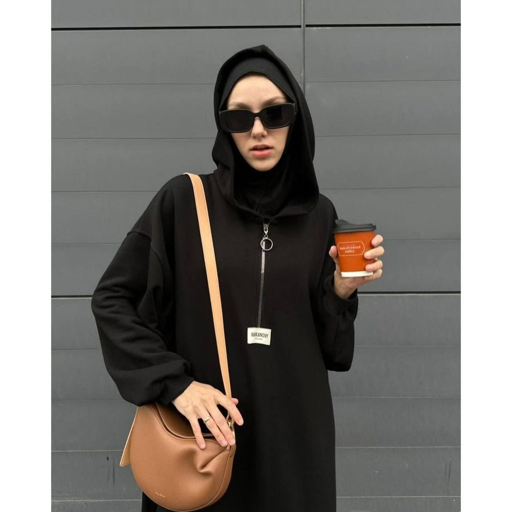 Modest Hooded Dress | Muslim Women's Long Sleeve  Casual Abaya (MA257)
