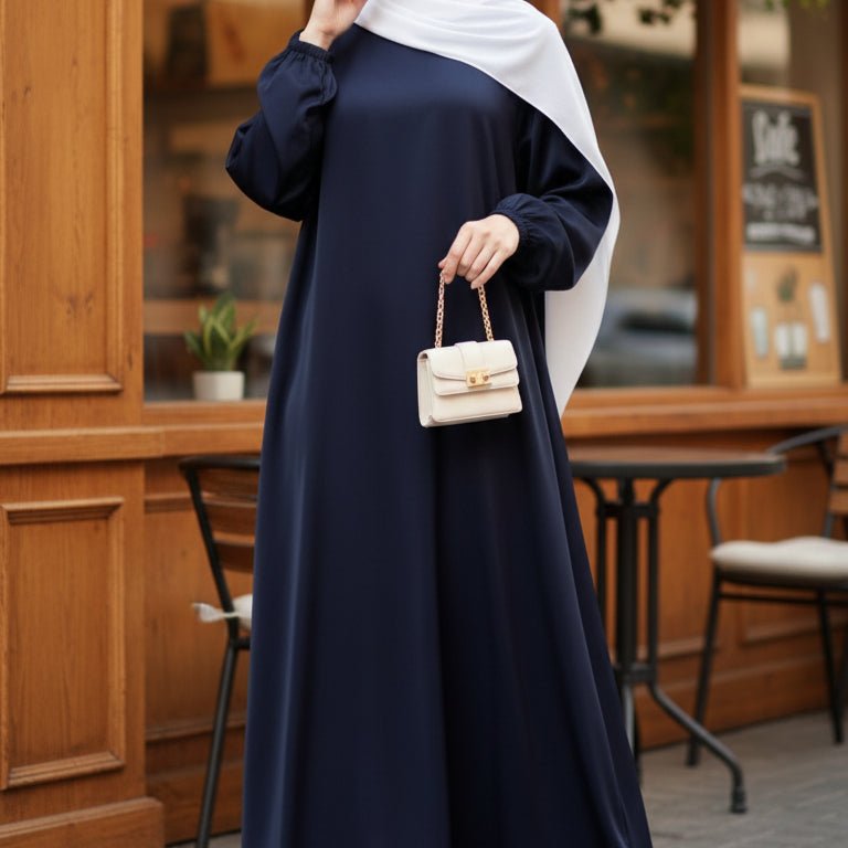 Modest Luxury Premium Satin Abaya | Umbrella Cut A-Line Abaya with Pockets (MA311)