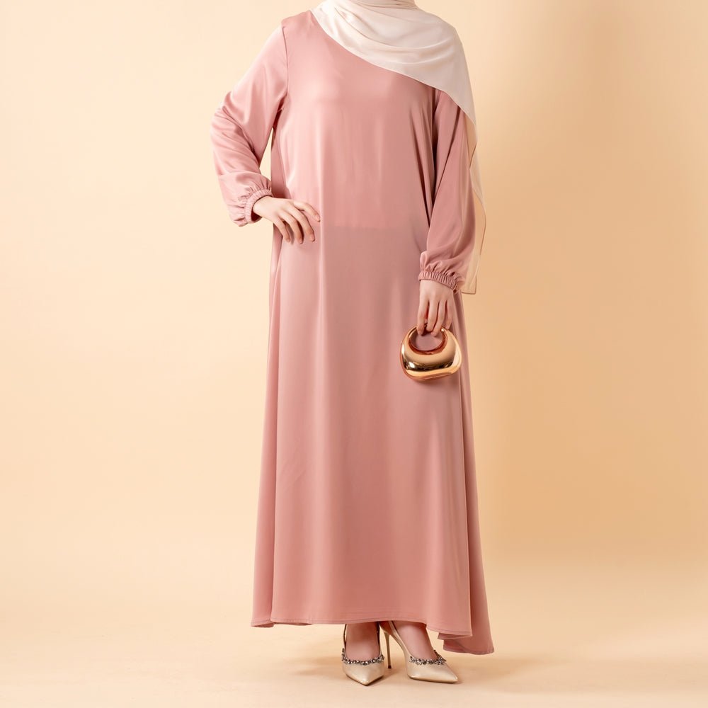 Modest Luxury Premium Satin Abaya | Umbrella Cut A-Line Abaya with Pockets (MA311)
