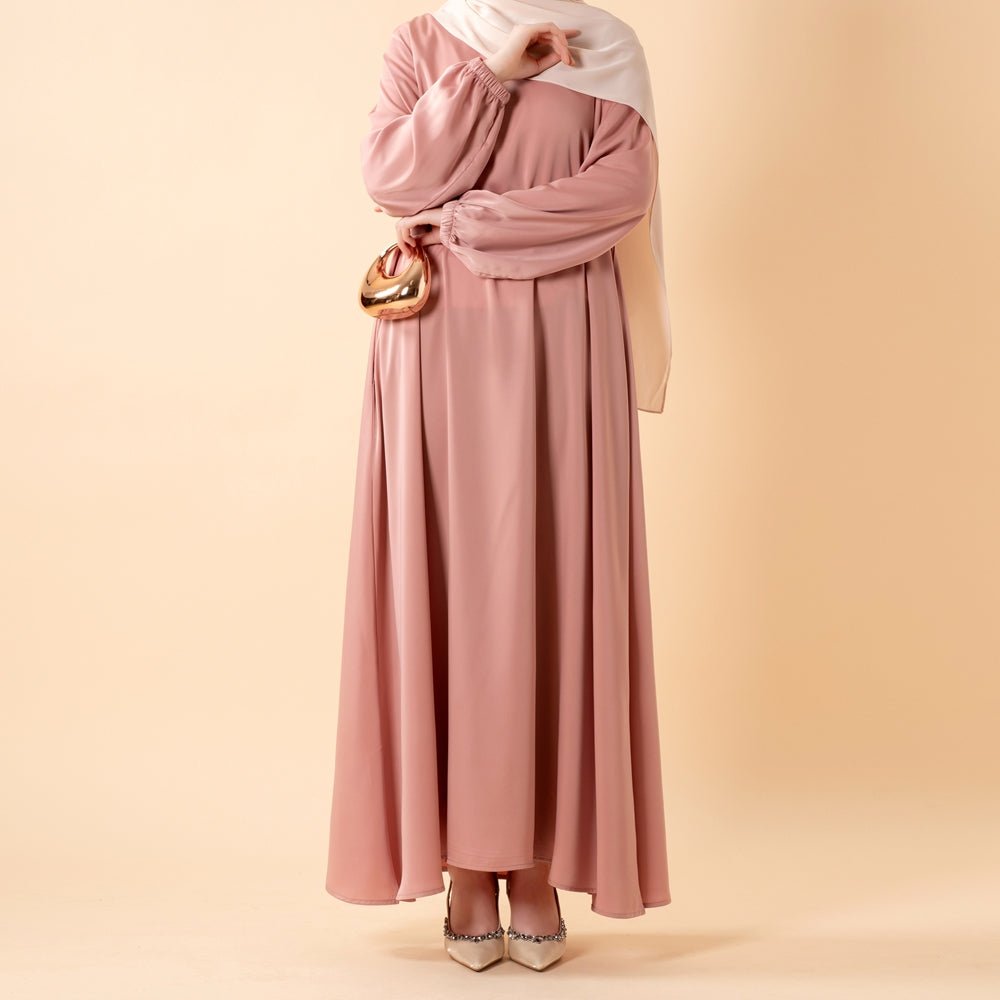 Modest Luxury Premium Satin Abaya | Umbrella Cut A-Line Abaya with Pockets (MA311)