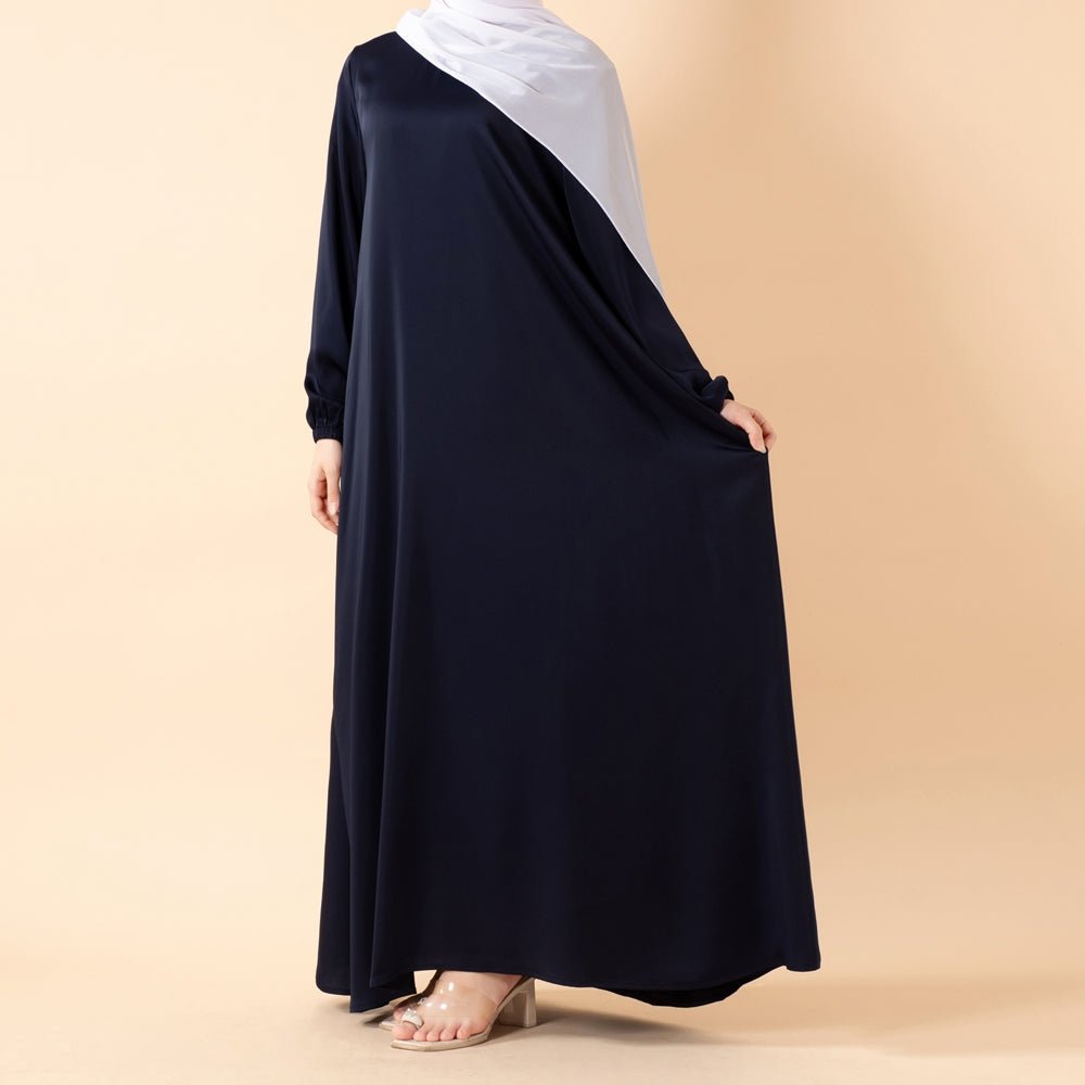 Modest Luxury Premium Satin Abaya | Umbrella Cut A-Line Abaya with Pockets (MA311)