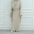 Modest Luxury Robe Dress Set | Premium Muslim Solid Color Two-Piece Abaya (MA249)