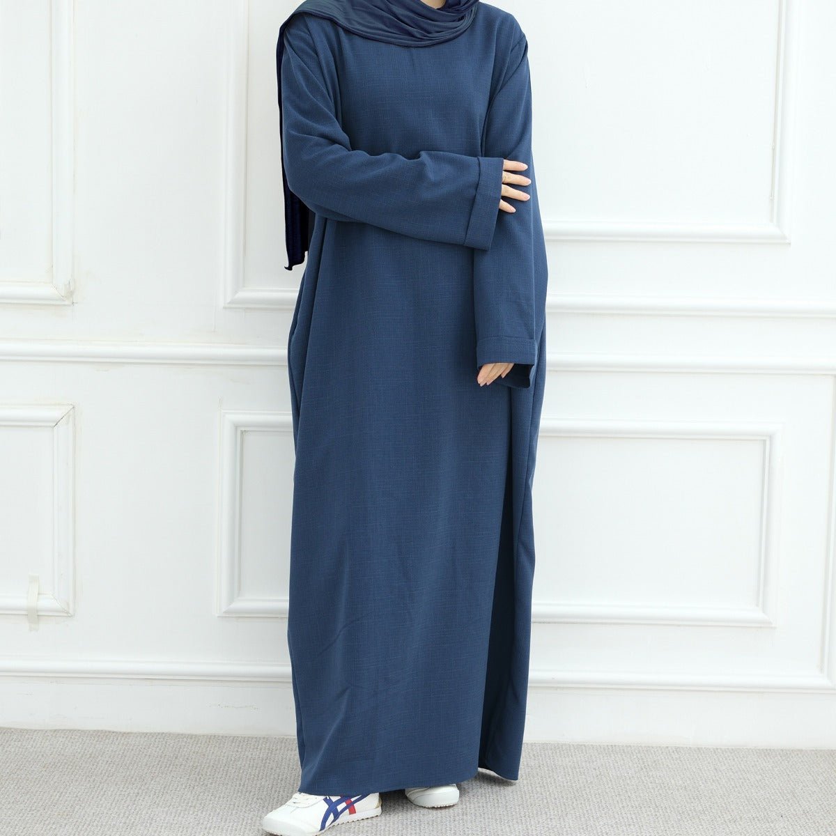 Modest Luxury Robe Dress Set | Premium Muslim Solid Color Two-Piece Abaya (MA249)