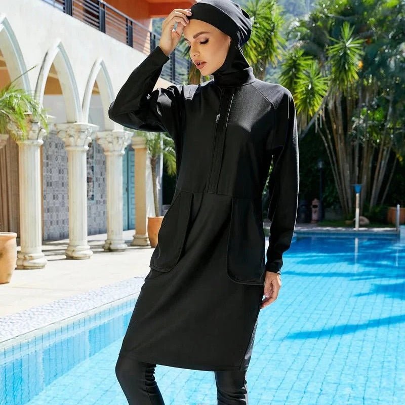 Modest Swimsuit For Muslima, Islamic Burkini Swim Suit, Islamic Swimwear With Hijab (MB021)