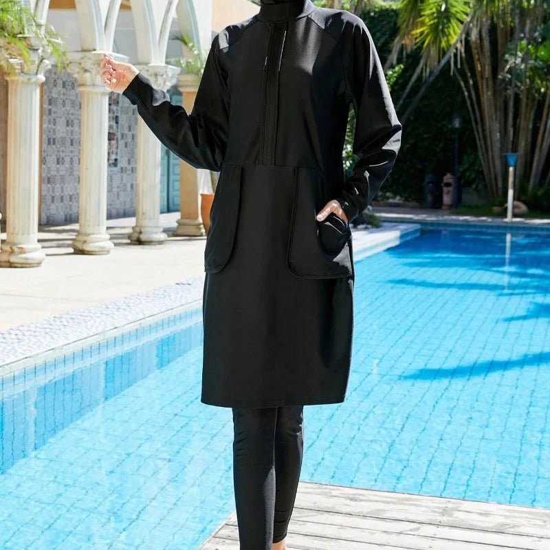 Modest Swimsuit For Muslima, Islamic Burkini Swim Suit, Islamic Swimwear With Hijab (MB021)