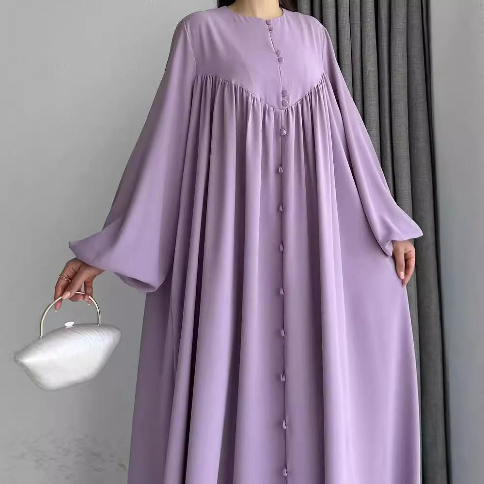 Modest Swinging sleeve Button-down Muslim Abaya (MA174)