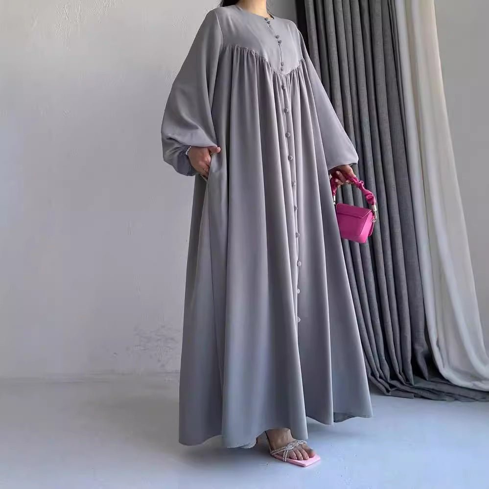 Modest Swinging sleeve Button-down Muslim Abaya (MA174)