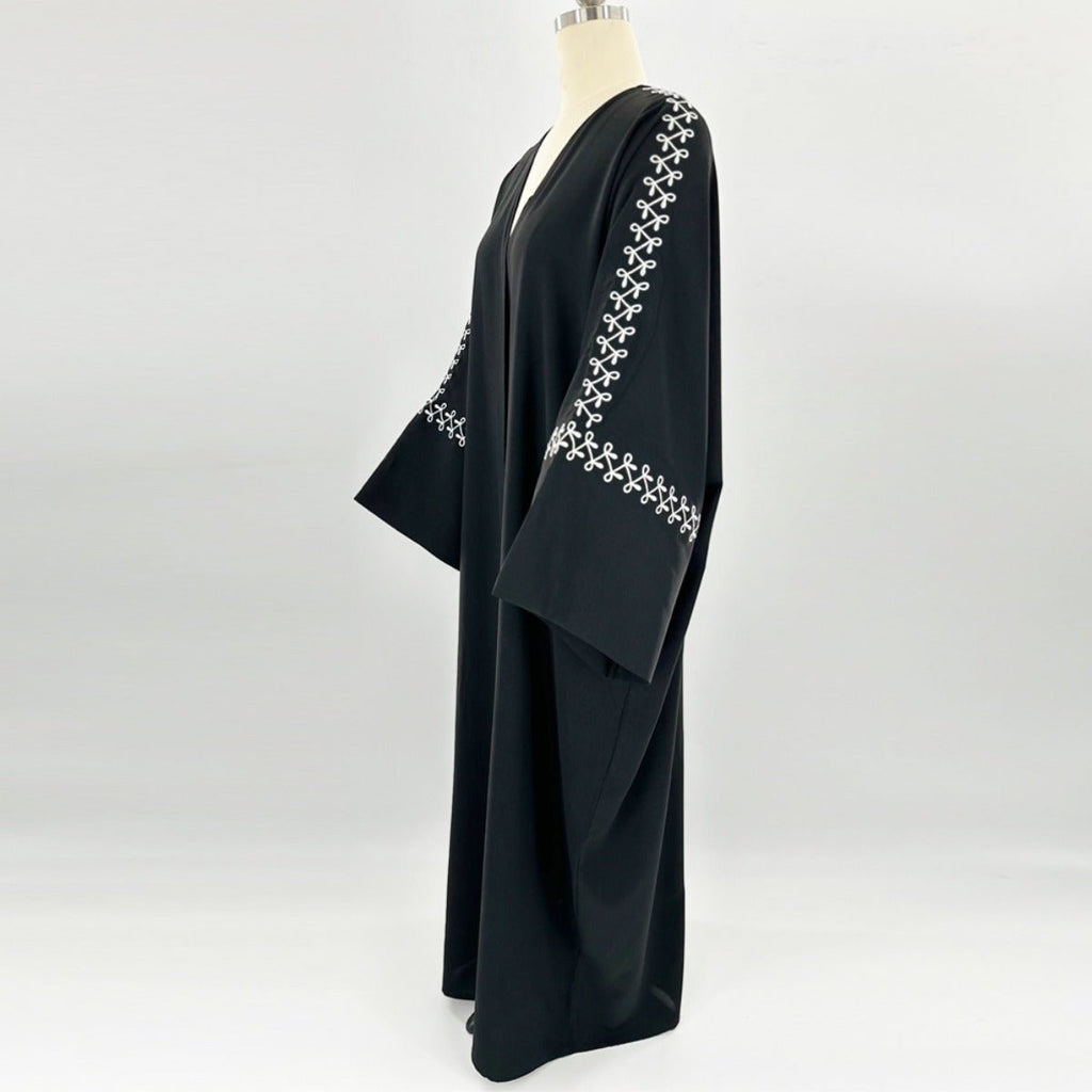 Moonlight Embroidered Abaya Set | Batwing Sleeve Robe with Matching Hijab (MOA183)