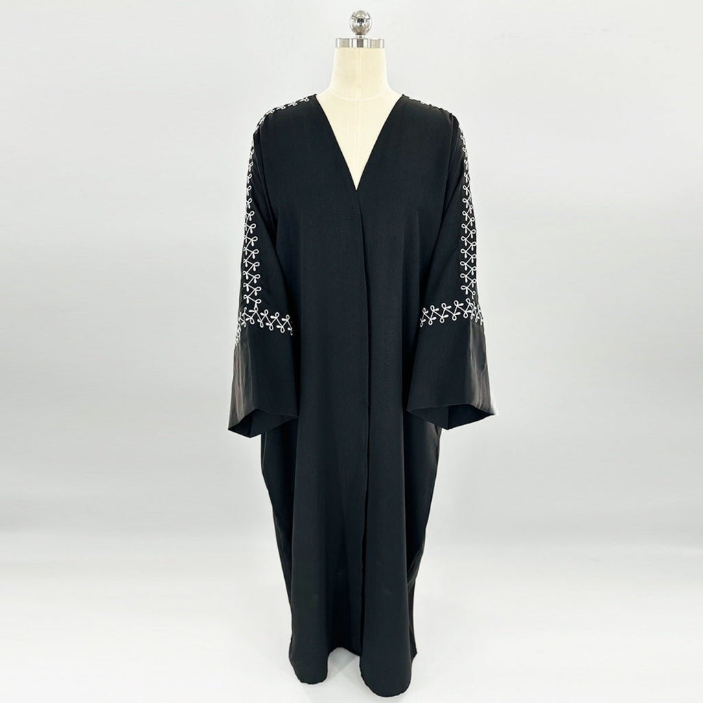 Moonlight Embroidered Abaya Set | Batwing Sleeve Robe with Matching Hijab (MOA183)