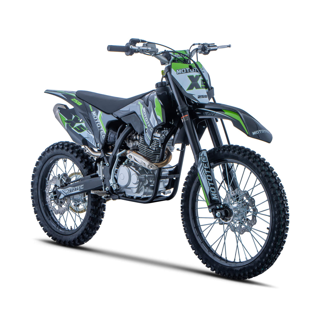 MotoTec X5 250CC 4-Stroke High-Performance Off-Road Gas Dirt Bike, Black (SAK39425)