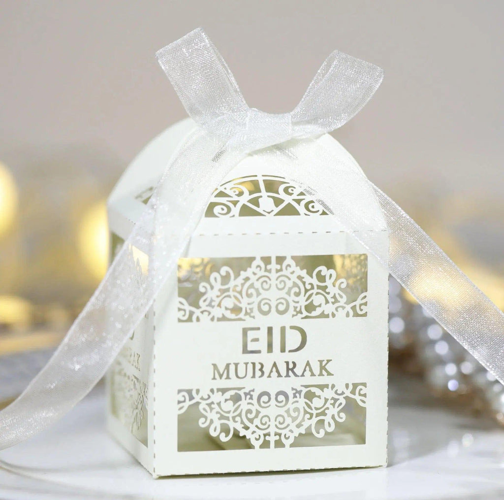 MR018 50 Pcs Happy Eid Mubarak Hollow Candy Box