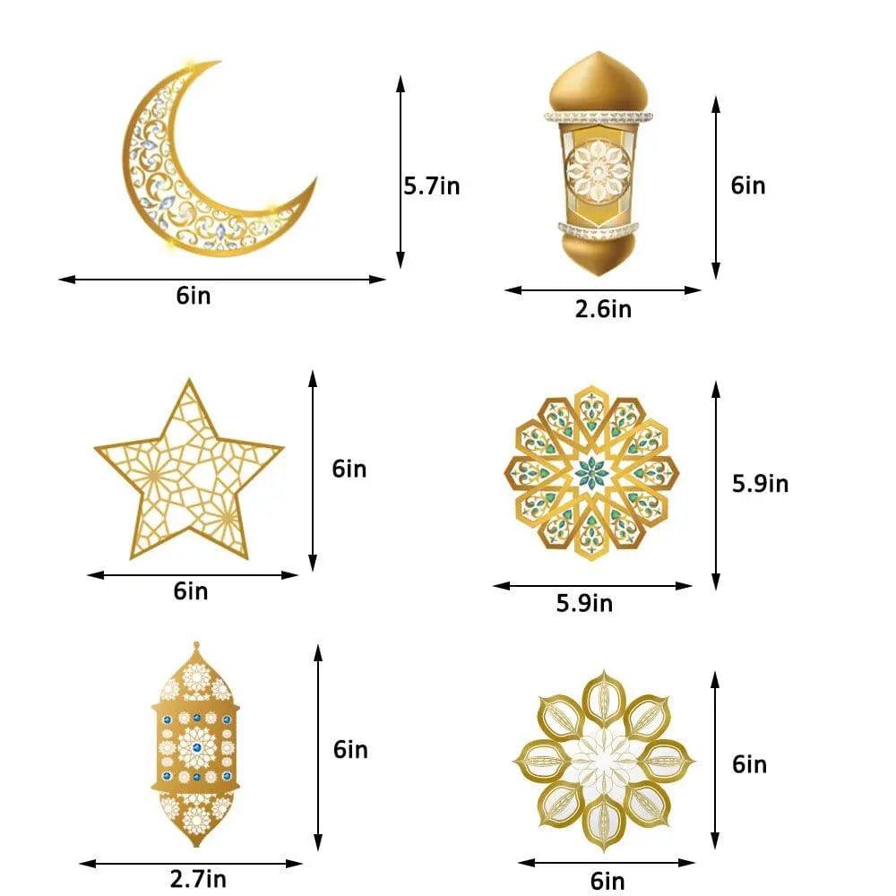 MR019 Eid Mubarak Spiral Banner,Ramadan Home Decor, 6 pcs