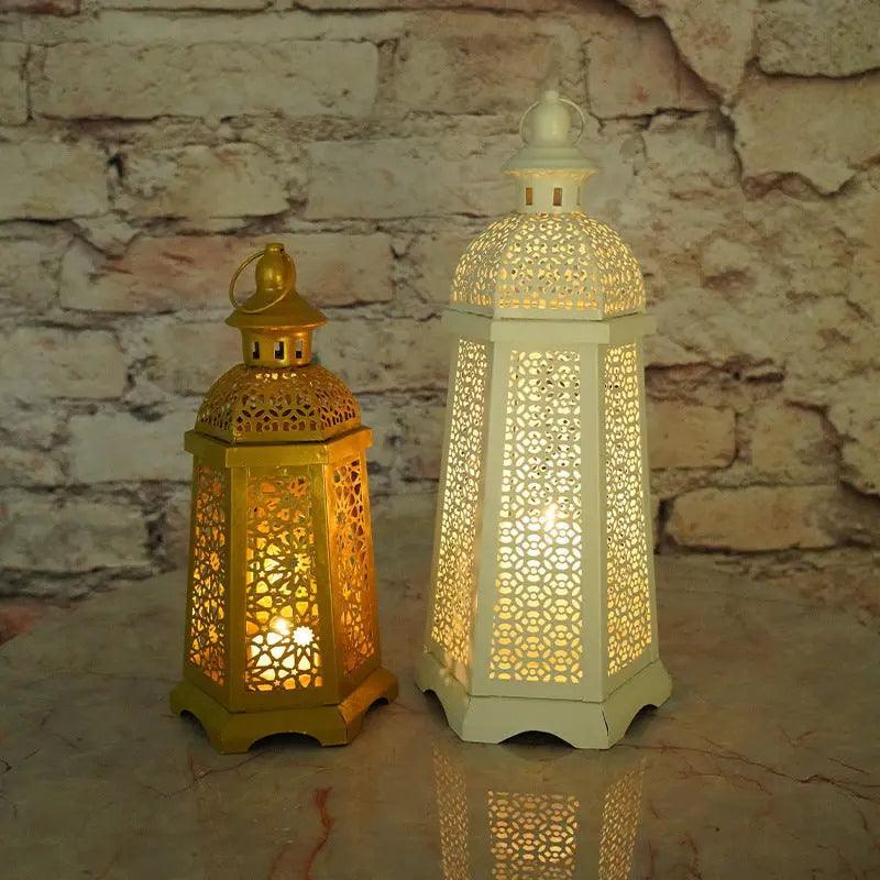 MR025 Gold Candle Holders Candlestick Home Decoration, Moroccan candle holder retro