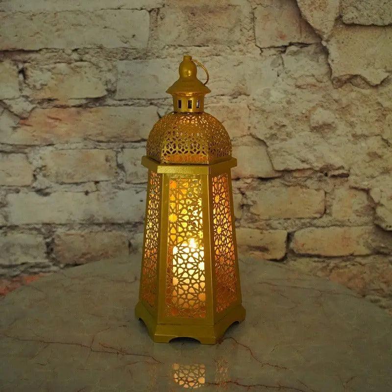 MR025 Gold Candle Holders Candlestick Home Decoration, Moroccan candle holder retro