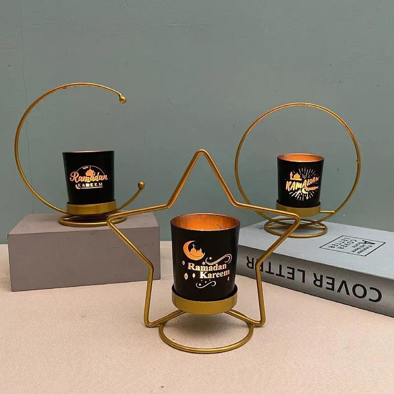 MR041 iron candlestick moon star lamp, ramadan decoration