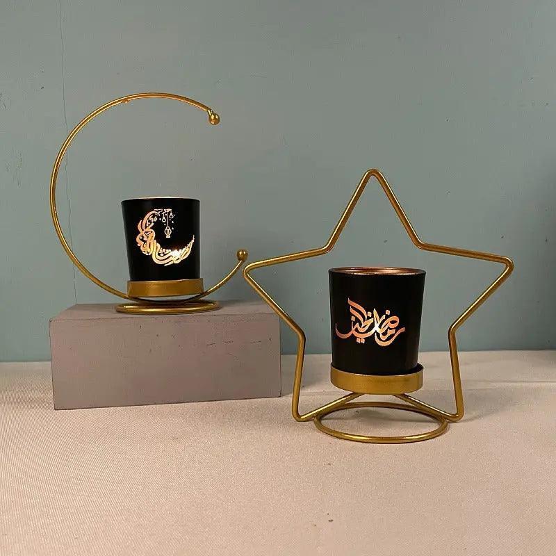 MR041 iron candlestick moon star lamp, ramadan decoration