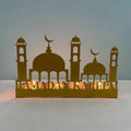 MR042 EID MUBARAK Castle Iron Candlestick Moon Star Light
