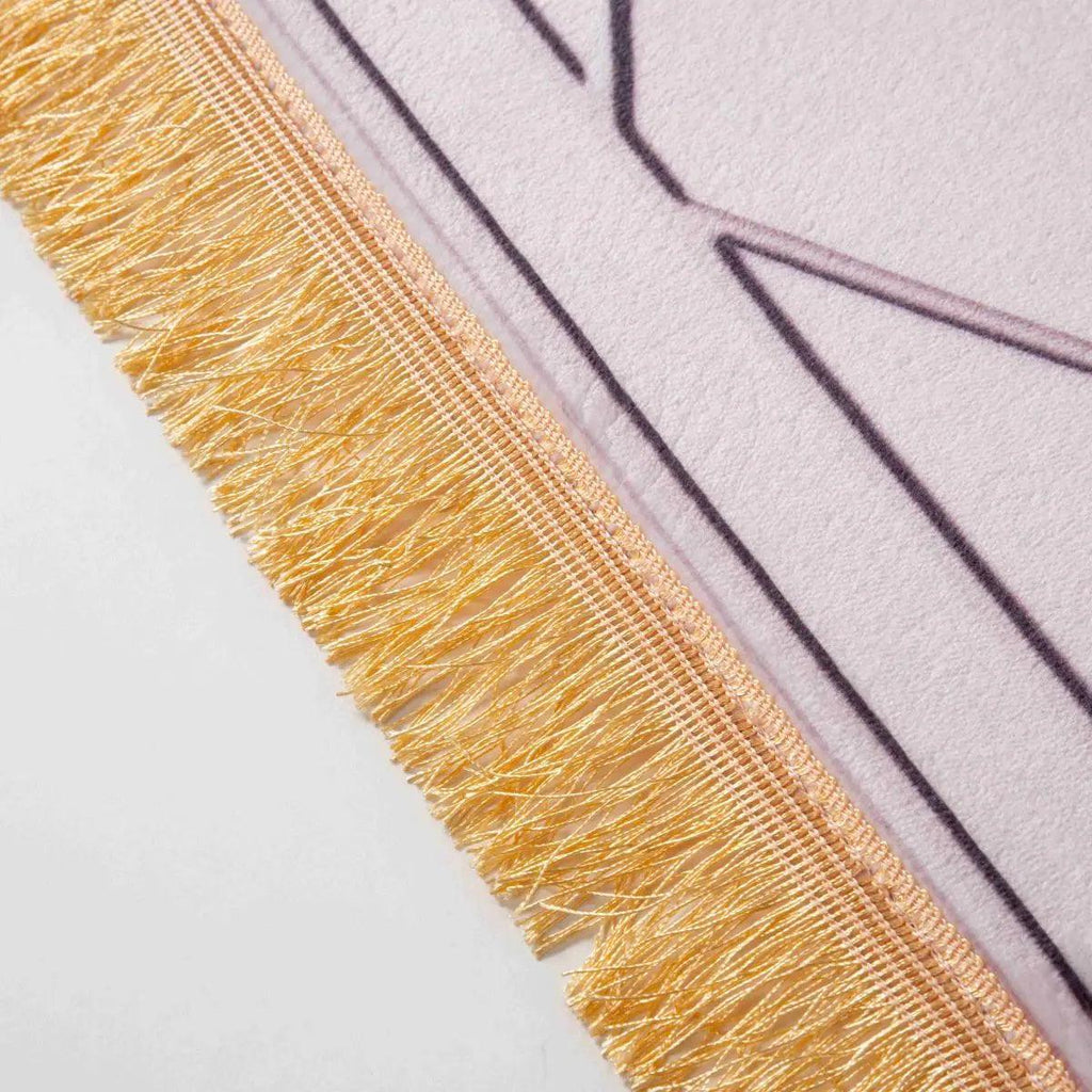 MR054 Thickened Sponge Printed Flannel Tassel Prayer Mat