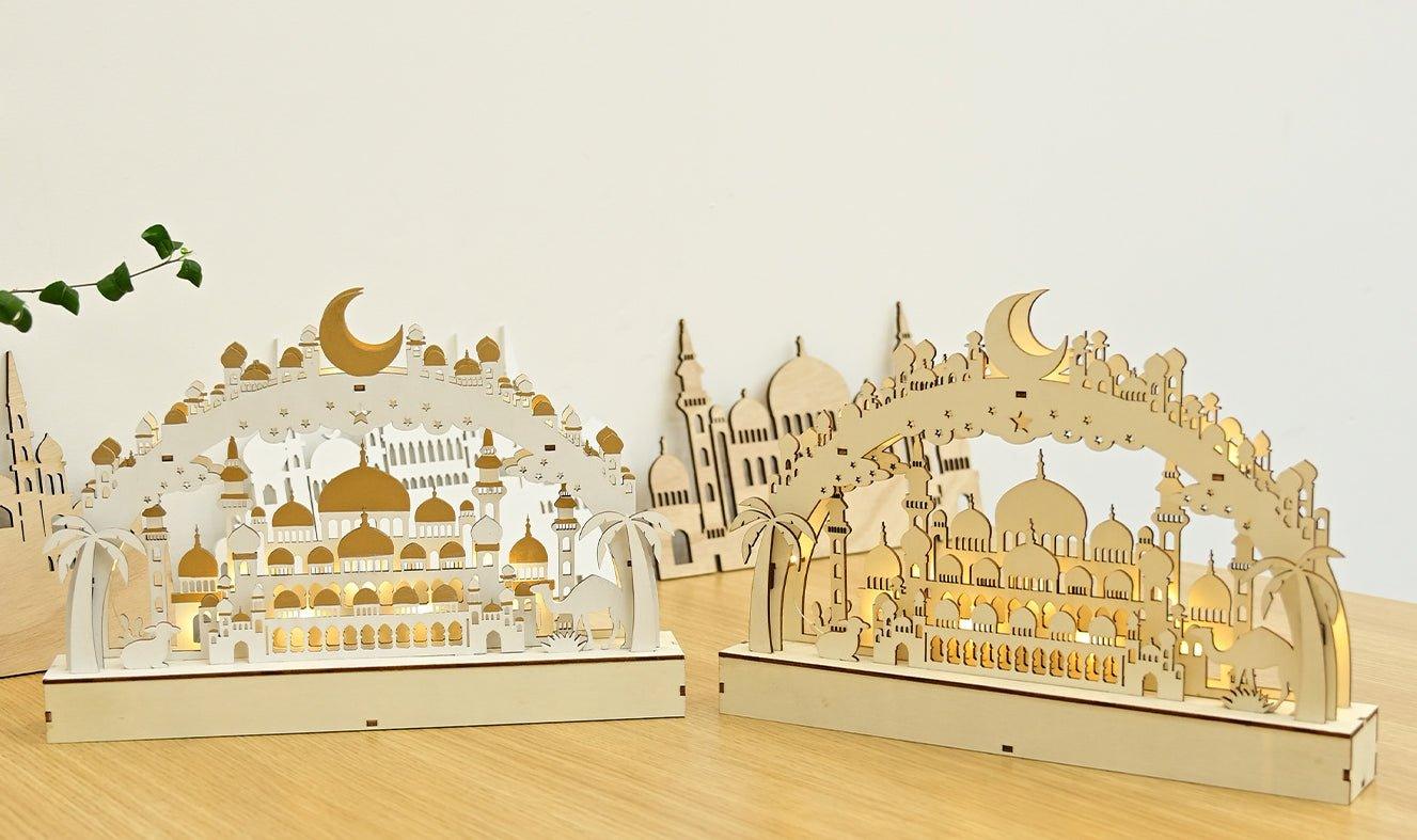 MR058 Wooden LED Atmosphere Decorative Moon Lamp