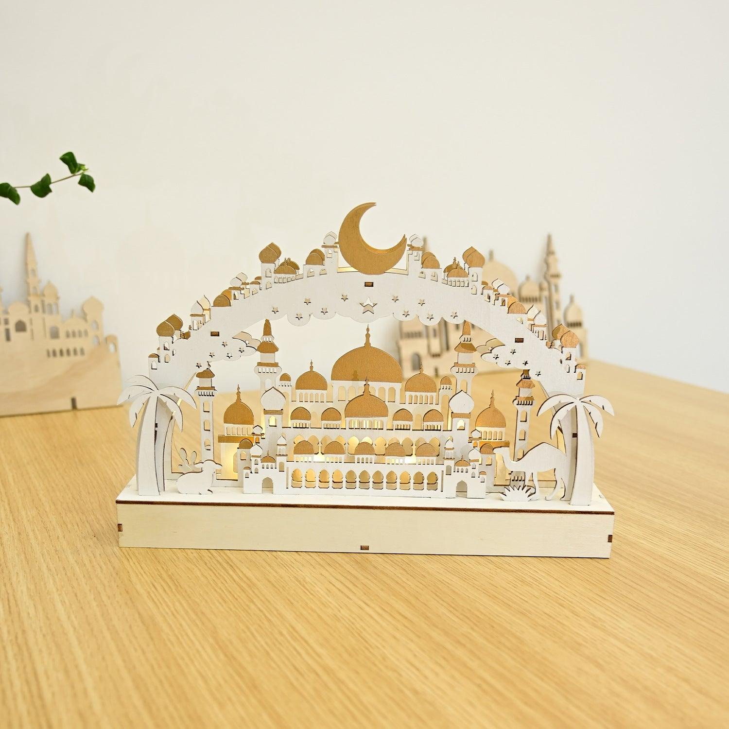 MR058 Wooden LED Atmosphere Decorative Moon Lamp