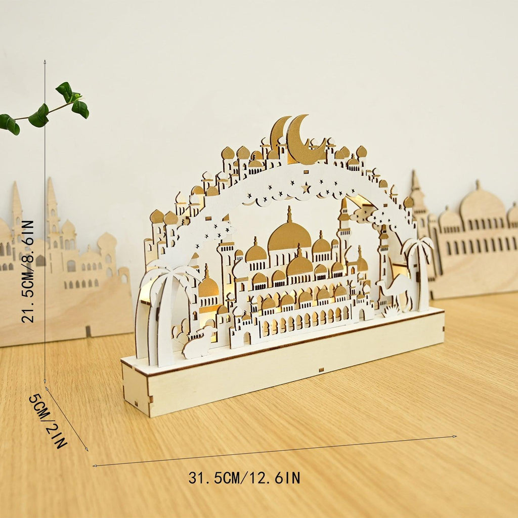 MR058 Wooden LED Atmosphere Decorative Moon Lamp