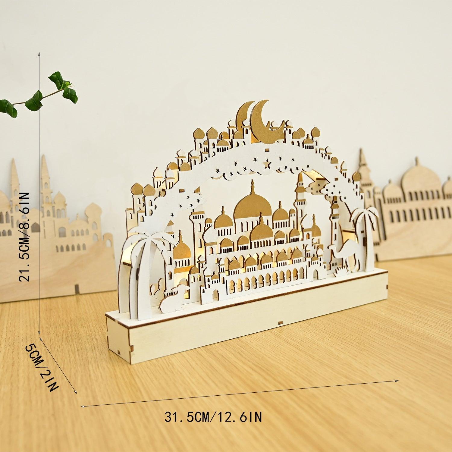 MR058 Wooden LED Atmosphere Decorative Moon Lamp