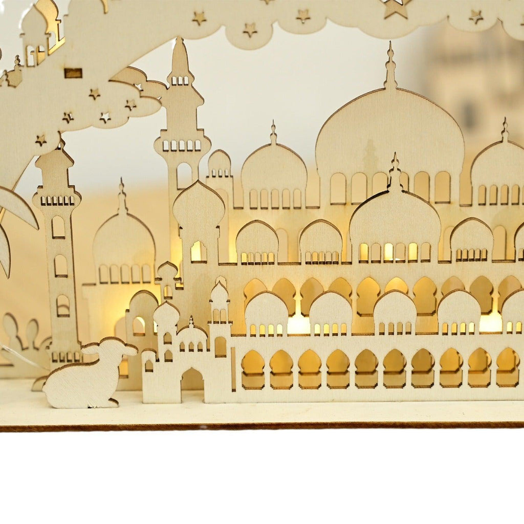 MR058 Wooden LED Atmosphere Decorative Moon Lamp