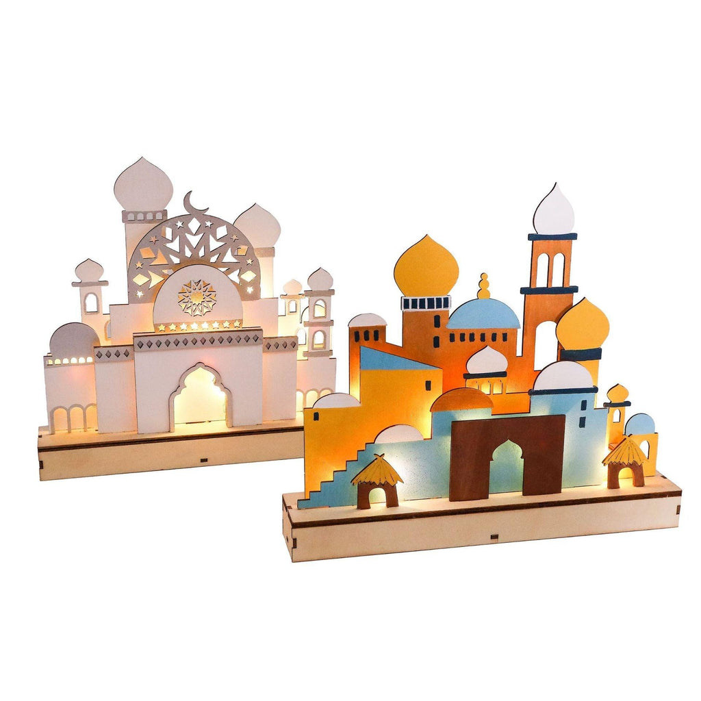 MR059 Wooden LED MASJID Shape Atmosphere Light