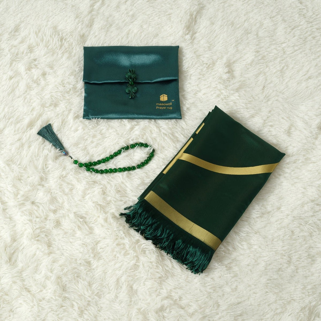 MR065 Eco-Friendly New Luxury Prayer Mat and Tasbeeh Set
