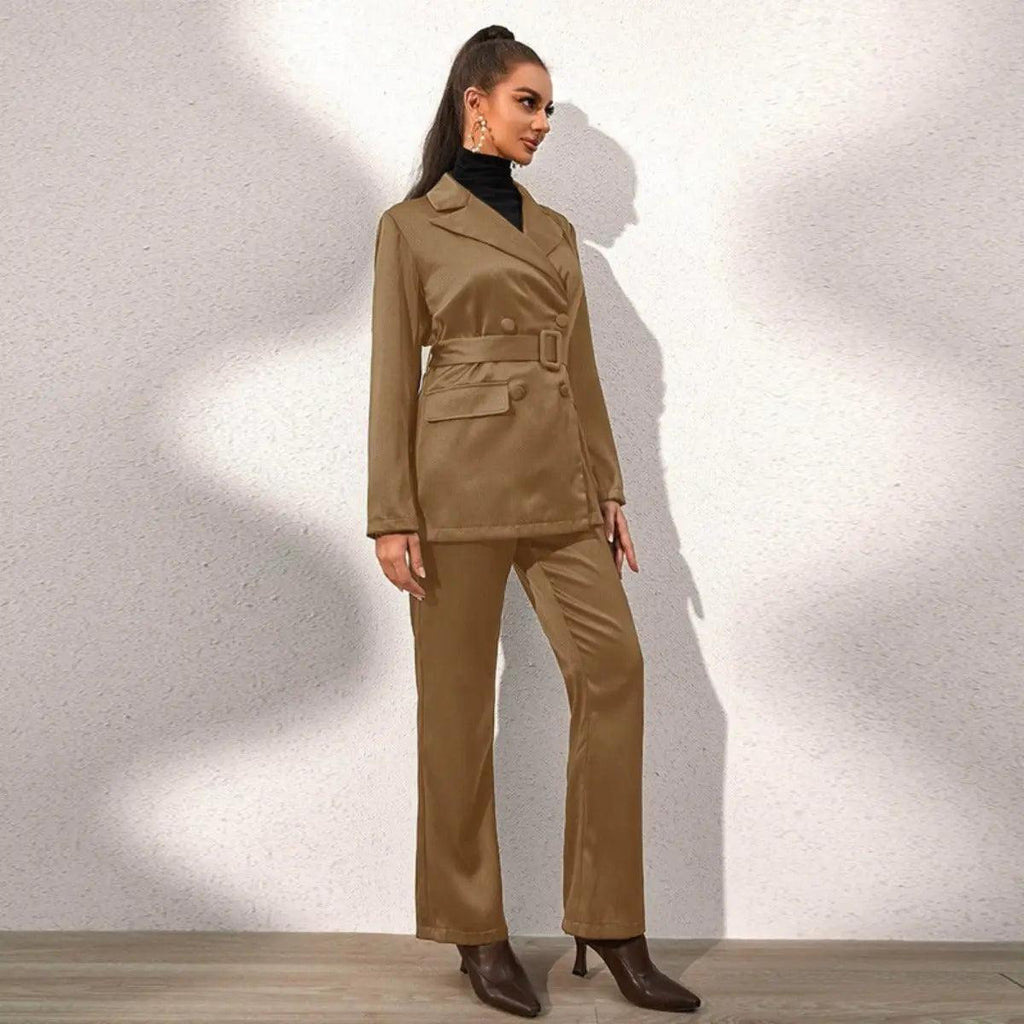MS012 Formal Four Piece Office Lady Suit Set Work Blazer Jacket Pant