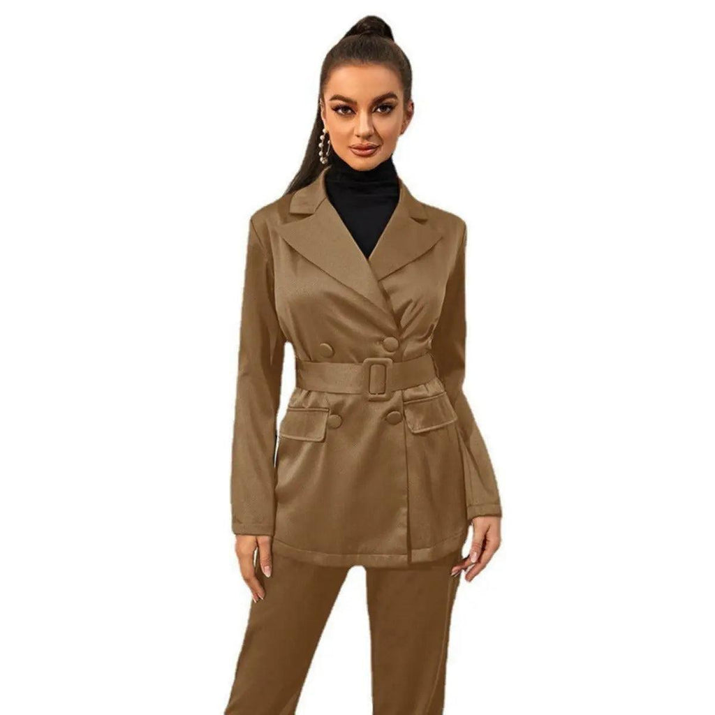 MS012 Formal Four Piece Office Lady Suit Set Work Blazer Jacket Pant