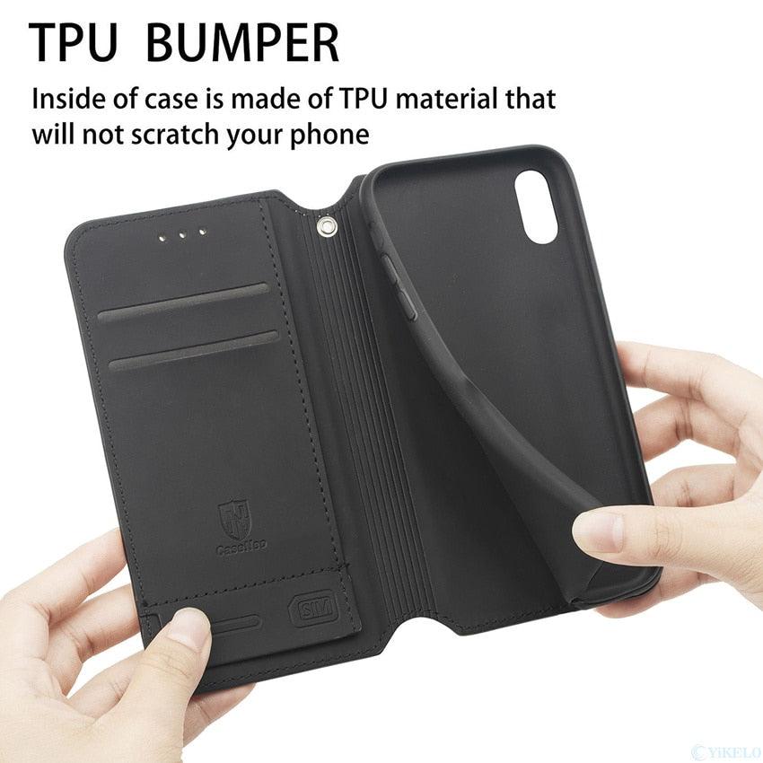 Multicolored Phone Case For iPhone 13 12 11 Pro Mini Cover Wallet Card Slot Flip Magnetic Leather PU Leather Flip Wallet Cover with Card Slots Case Cover