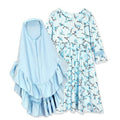 Muslimah Girls Blue Floral Dress & Khimar Set (MKG027)