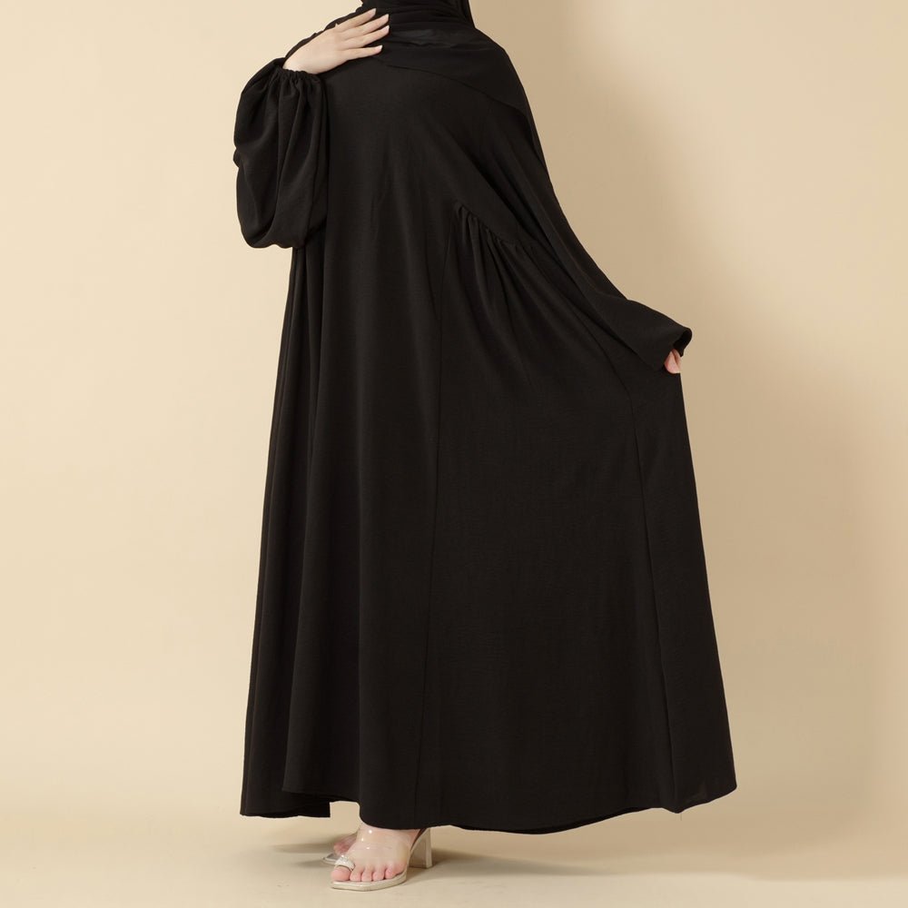 Relaxed Fit Lantern Sleeves Crepe Abaya (MA190)