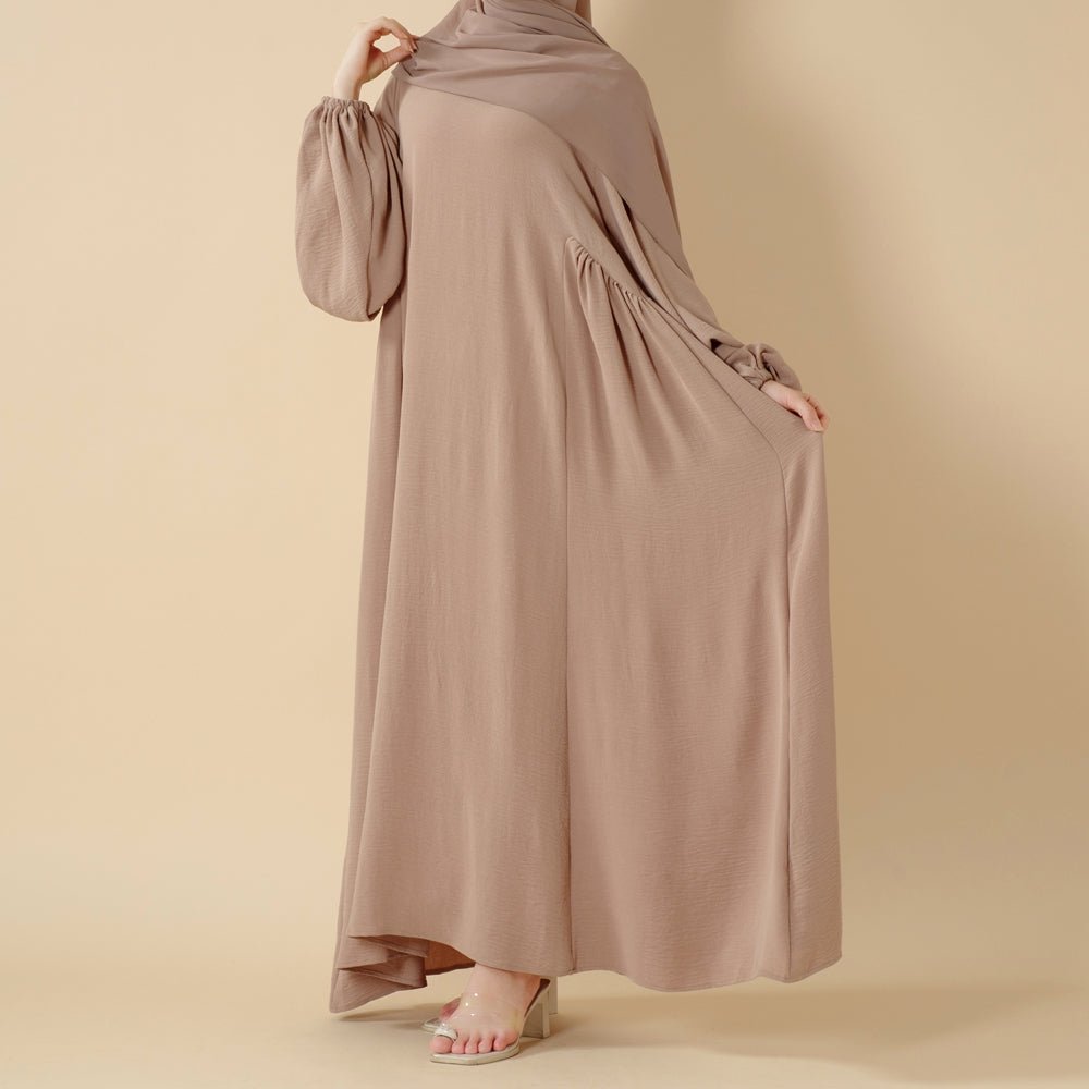 Relaxed Fit Lantern Sleeves Crepe Abaya (MA190)