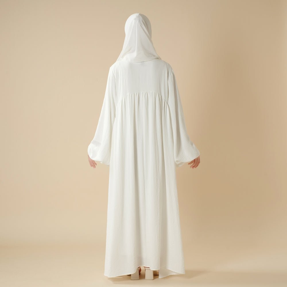Relaxed Fit Lantern Sleeves Crepe Abaya (MA190)