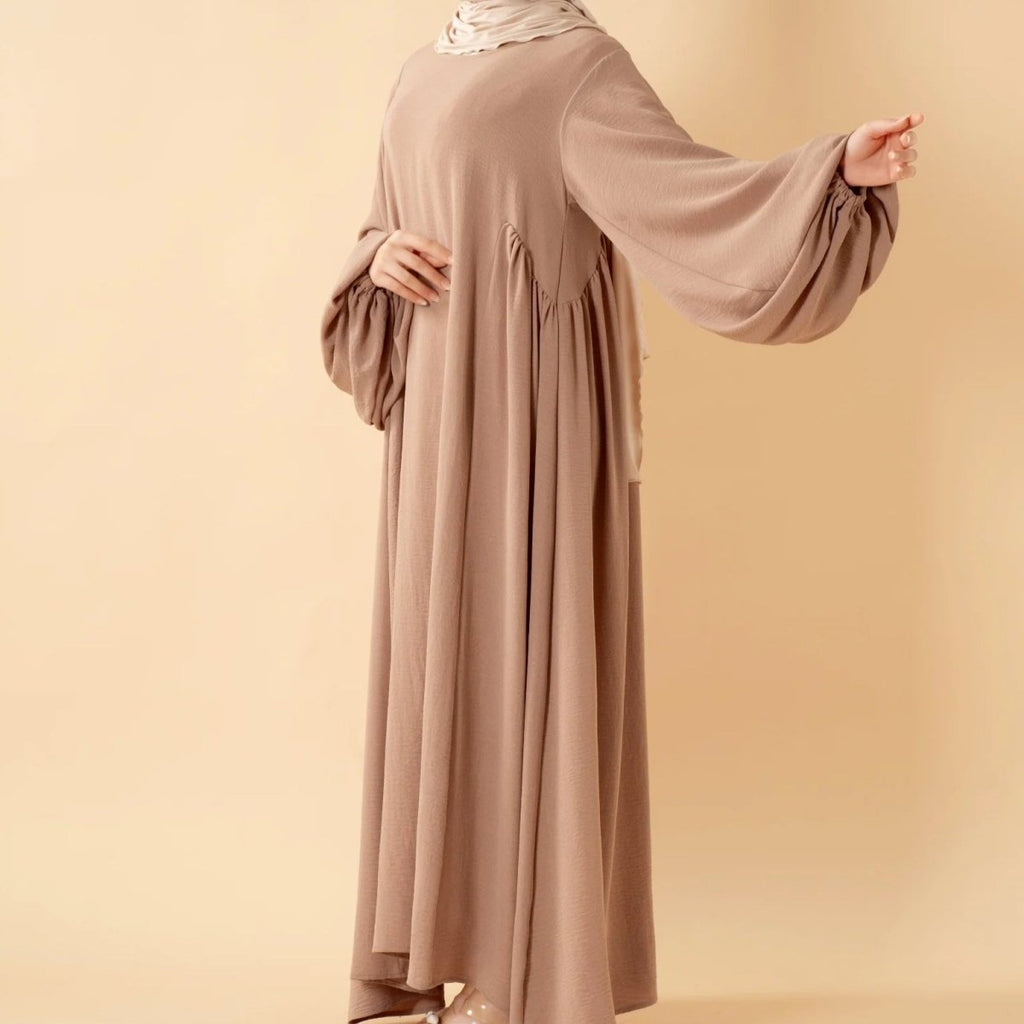 Relaxed Fit Lantern Sleeves Crepe Abaya (MA190)