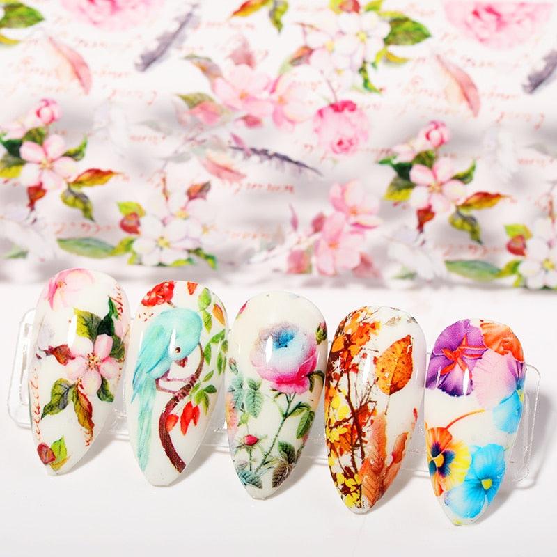 Nail Foils Fall Design Maple Leaves Flower Golden Nail Sliders Snake Leopard Decor Paper Nail Art Sticker Set Decals for Women Nail Decorations Accessories Metal Curve Stripe Lines Design Letter Nail Sticker Adhesive Decoration