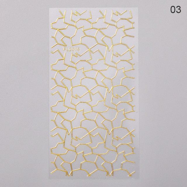 Nail Strip Stickers Black Gold Rose Gold Silver Metal Strip Tape Nail Art Adhesive Foil Tips Nail Sticker Decals Metallic Curve Strip Line Nail Decal Self-Adhesive 3D Wave Design Decoration for Women Girls Tape Nail Art Stickers Decal Decoration