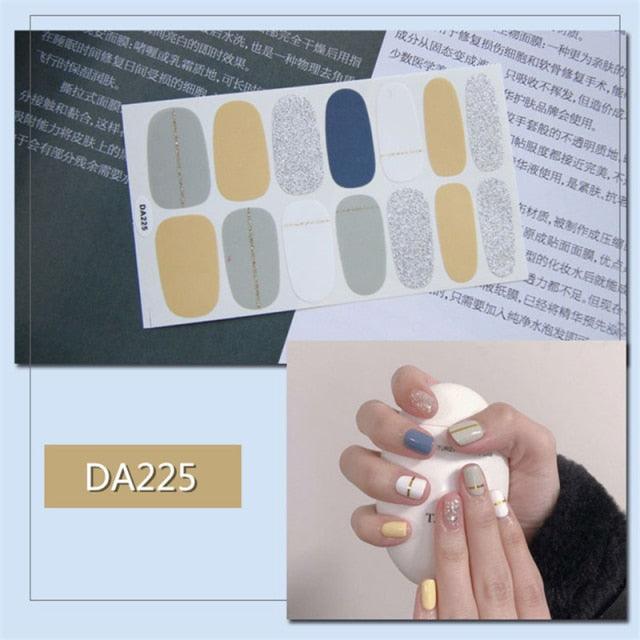 Nail Wraps Polish Decals Strips Golden Glitter 3D Adhesive Full Nail Art Stickers Manicure Kits Women Nail Decorations Accessories Metal Curve Stripe Lines Design Letter Nail Sticker Adhesive Decoration Template Nail Tool Decorations