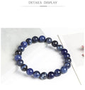 Natural Blue Stone Round Beads Elastic Line Stretch Bracelet Fashion Jewelry Healing Stone Beaded Bracelets For Women Men Gemstones Bracelets Crystal  Bracelet Unisex Adjustable Stretch Bracelets 8mm