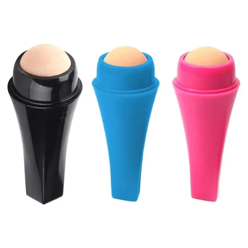 Natural Reusable Oil Resistant Facial Tool Roller Oil Control Rolling Stone Women Makeup Face Skin Care Tool Facial Cleaning Oil Absorption Roller On Ball Suitable for Traveling At Home Or Going Conduct For Facial Massage
