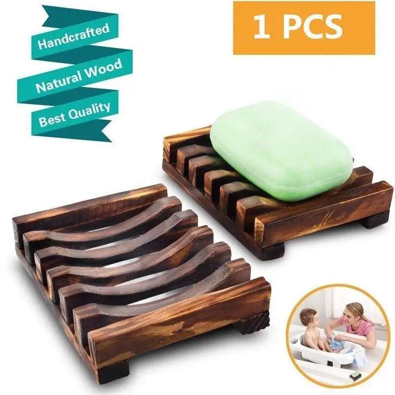 Natural Wooden Soap Dish Wood Soap Tray Holder Storage Soap Rack Plate Box Container For Bath Shower Plate Bathroom Wooden Soap Dish Soap Saver Holder Soap Tray for Bathroom Shower Rectangular Sink Drainer Hand Craft for Soap Sponges And More