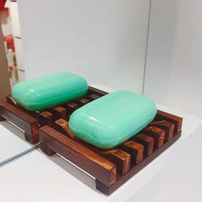 Natural Wooden Soap Dish Wood Soap Tray Holder Storage Soap Rack Plate Box Container For Bath Shower Plate Bathroom Wooden Soap Dish Soap Saver Holder Soap Tray for Bathroom Shower Rectangular Sink Drainer Hand Craft for Soap Sponges And More
