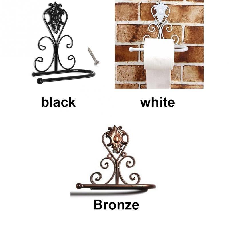 New Arrival Classic Bathroom accessories Vintage Iron Toilet Paper Towel Roll Holder Bathroom Wall Mount Rack Toilet Paper Roll Holder Cast Iron Wall Mounted Toilet Tissue Holder  European Victorian Design