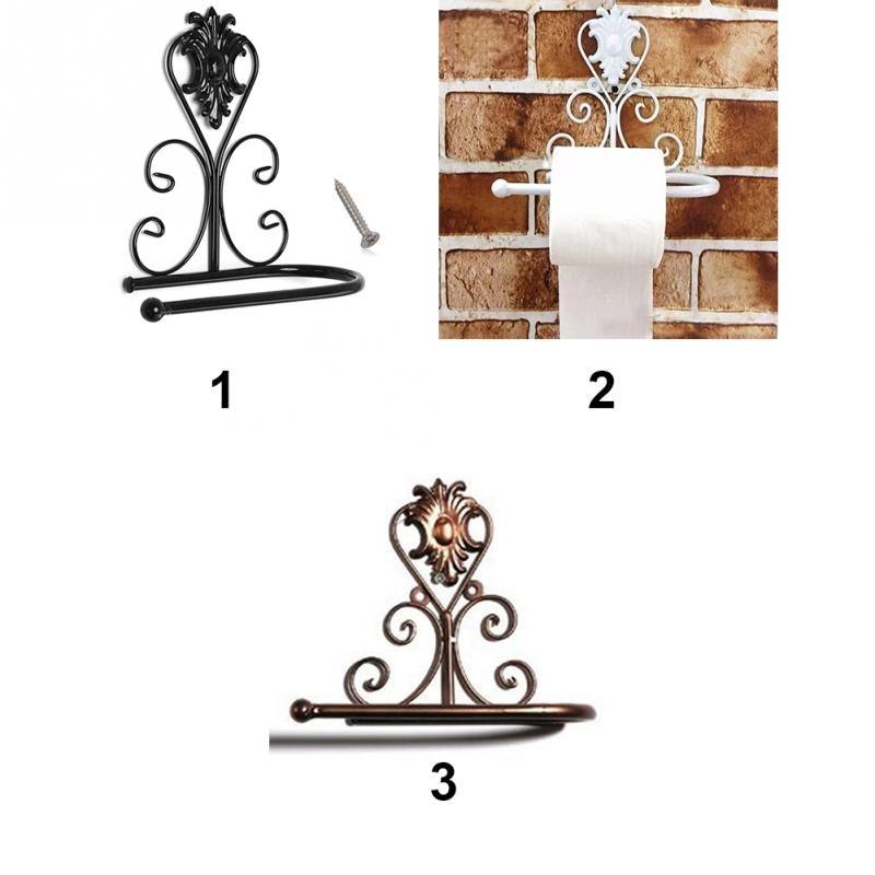 New Arrival Classic Bathroom accessories Vintage Iron Toilet Paper Towel Roll Holder Bathroom Wall Mount Rack Toilet Paper Roll Holder Cast Iron Wall Mounted Toilet Tissue Holder  European Victorian Design